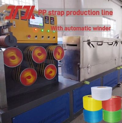 Blue Belt PP Packing Belt Making Machine met gordelbreedte 5-18mm Gordellengte 1000-7000m