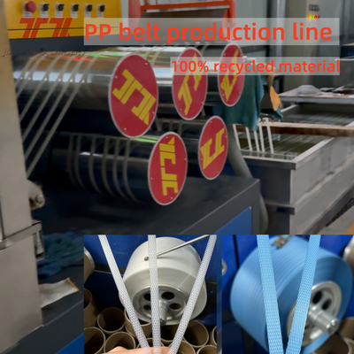 100-120 kg/uur PP-bandproductielijn met dubbele reliëf om 5-19 mm breedte te maken