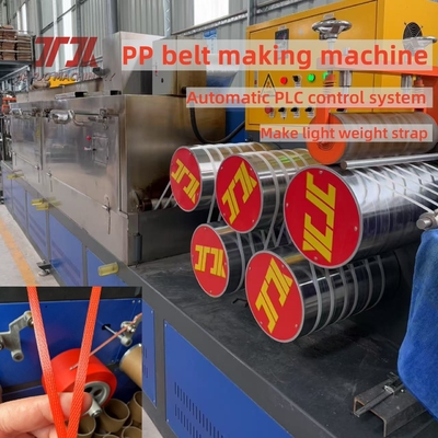 0.3mm Breedte Tolerantie PP Verpakkingsband Extruder Productie Lijn Met Semi Automatische Winder En PLC