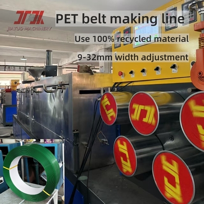 PET Flake Crushed Material PET Plastic Material Strapping Tape Strap Manufacturing Machine met precieze strijkkopcontrole