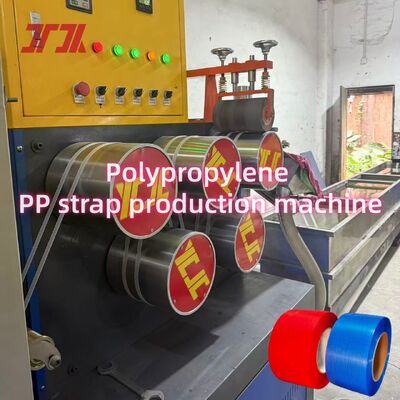 5-19mm PP Band Productielijn Met Drie Tractieapparaten en PLC Besturingssysteem