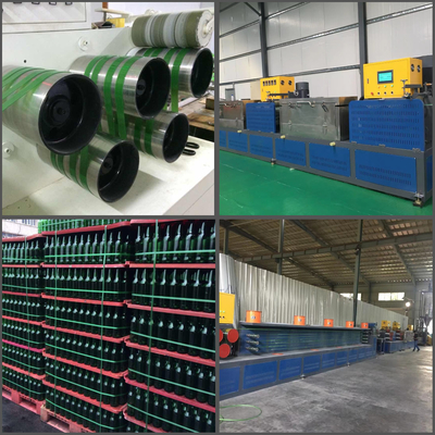 450 kg/uur PET-plastiekbandmachine flessenvlokken materiaal met bandbreedte 9-32 mm