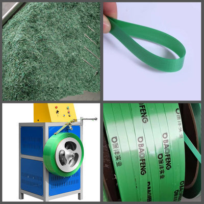 Siemens Motor PET-strop-extrusielijn voor PET-grondstof of gerecycled PET-flesvlokken