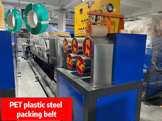 PET-bandbandapparatuur, PET-gordel-extrusielijn, PLC-computer aanraakschermbesturing, PET-groene bandapparatuur