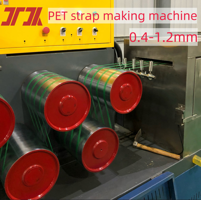 9-32mm Breedte 280kg/H Plastic Pet Strap Maker Met Embossing En PLC Control System