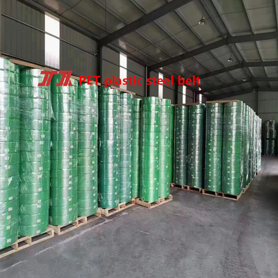 Hoogtemperatuur en UV-bestendige PET-verpakkingsband 9-32 mm breed Trekkracht 200-1500 kg
