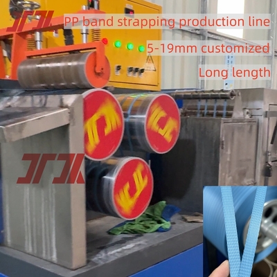 Eenvoudige dubbele schroef Pp-bandmachine met drukwerk 5-19 mm Automatische verpakkingsmachine op maat