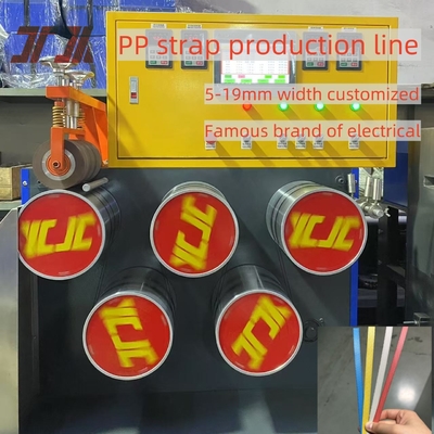 Eenvoudige dubbele schroef Pp-bandmachine met drukwerk 5-19 mm Automatische verpakkingsmachine op maat