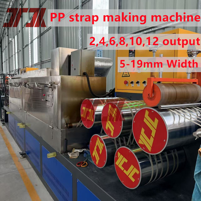 100% gerecycled materiaal PP plastic band maken extrusie machine met PLC controle geheugen parameter en non-stop changer