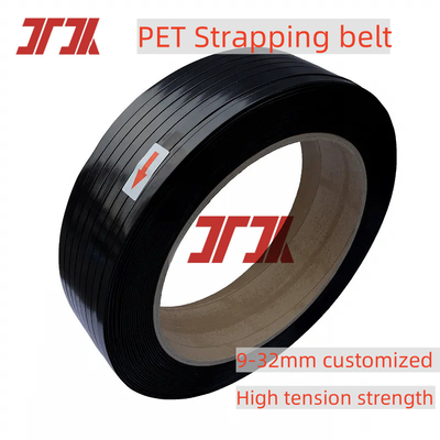 9-32 mm Pet Polyester Strapping Belt Voor handmatig of automatisch verpakken Groen Zwart Gedrukt Tolerantie ±0.04mm