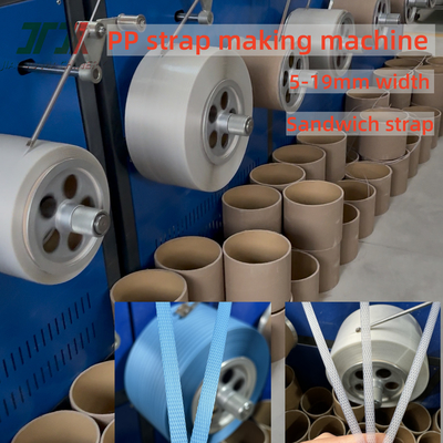 280 kg/uur PP 4Straps Output Making Machine met PLC-besturingssysteem en 250-300m/min hoge snelheid