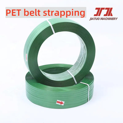 Sterk gespannen groen geïmprimeerd kunststof PET-banden Gebruik voor pallets Zware vrachtverpakking 9-32 mm Tolerantie ±0,3 mm