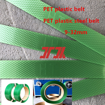 Fabriek groothandel 9-25mm groen PET-plastiekband met PET-plastiekband met staalband