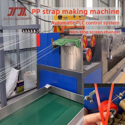 Volautomatische 120-200kg/u Plastic PP Band Productielijn met non-stop zeefwisselaar