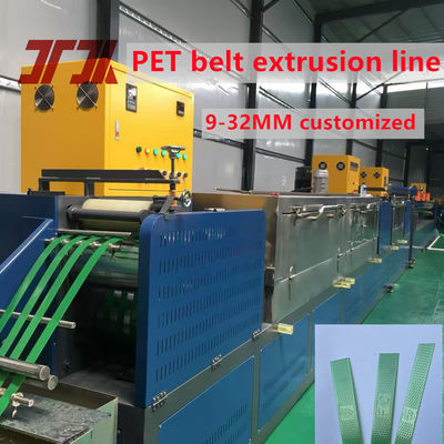 150m/min Loopsnelheid Pet Strap Making Machine Maak Embossed PET Packing Belt Met PLC Control