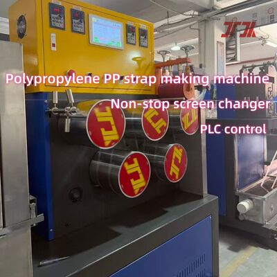 PLC-gecontroleerde productielijn voor het maken van PP-banden met 100% gerecycled PP-materiaal
