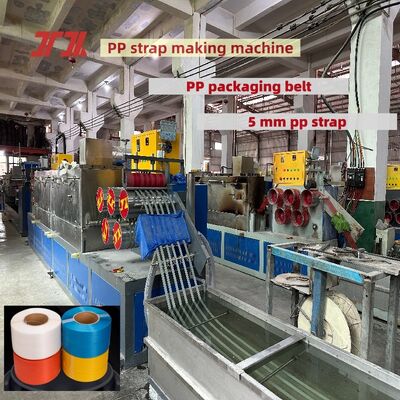 Zeer efficiënte 5 mm PP-verpakkingsband productieapparatuur PP-omsnoeringsbandmachine met automatische besturing