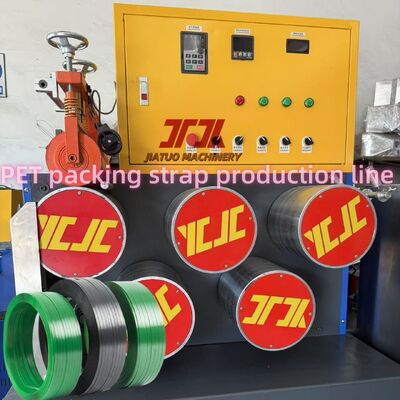 Automatische PET-bandmachine met 220-250 kg/h capaciteit 9-32 mm bandbreedte met 100% gerecycled PET-flesvlokmateriaal