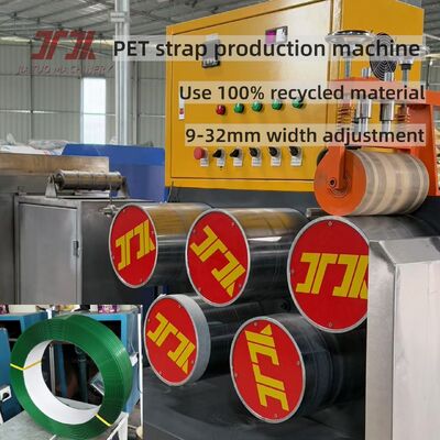 PET-bandproductielijn 9-32mm PLC-besturing gerecyclede flesvlokkenextrusie