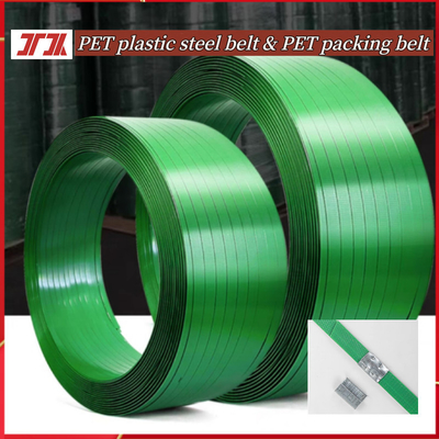 Hoogtemperatuur en UV-bestendige PET-verpakkingsband 9-32 mm breed Trekkracht 200-1500 kg