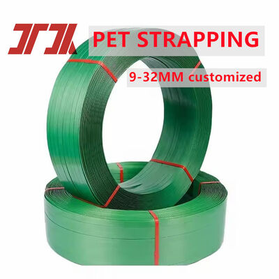 Milieuvriendelijke plastic band 16 mm groen en zwart huisdierband polyester band
