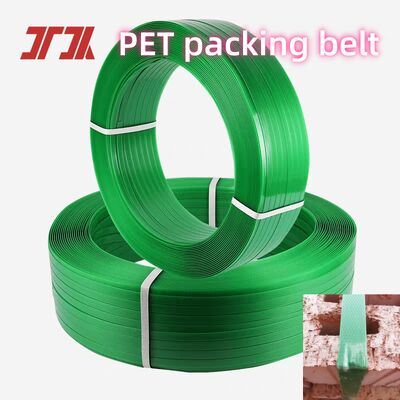 Groen geïmprimeerd hoogsterk PET-band aanpasbaar breedte 9-32 mm voor veilige verpakking