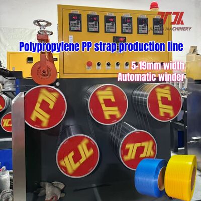 5-19 mm breedte PP-bandmachine met 100% gerecycled materiaal en PLC-besturing voor een efficiënte productie